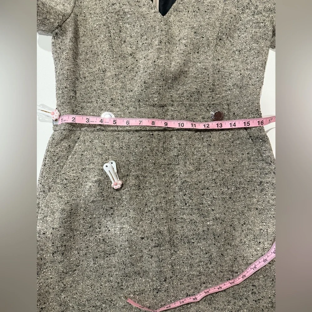 Tory Burch EUC Priscilla Tweed Sheath Dress Gray Size 8 Italian Fabric